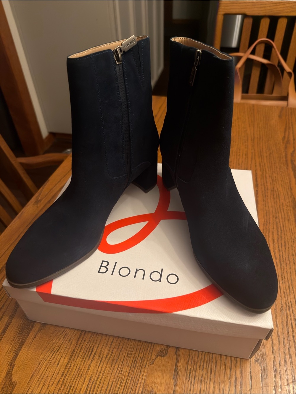 Blondo Hylia Waterproof Navy Suede Ankle Boots